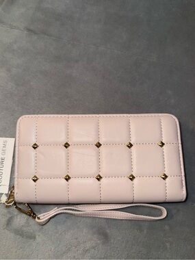 COUTURE GEMS Quilted Zip Continental Wallet w/Studs - NWT